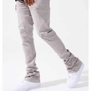 Jordan Craig Martin Stacked Light Gray Sz 30 Jeans